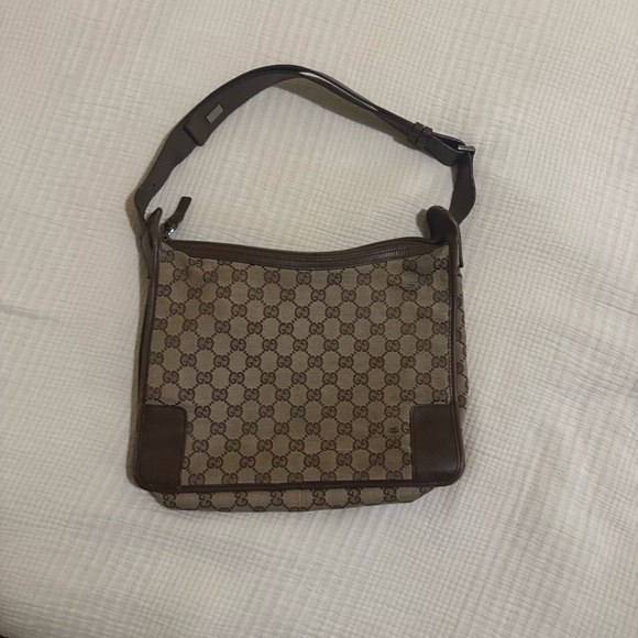 Gucci Monogram Brown Messenger Bag - Picture 1 of 2